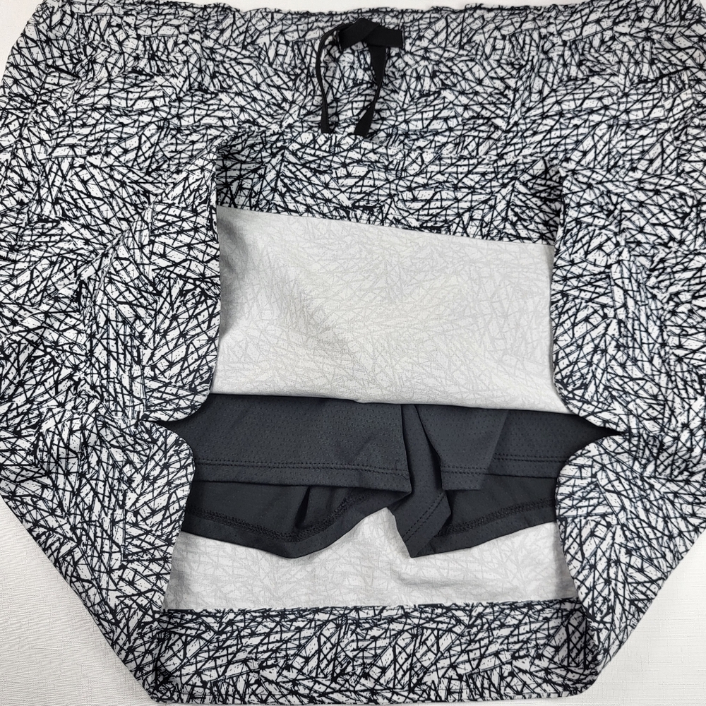 Lee Riders On the Go SKORT Womens Size 16 M Black White Pull On Skirt w/ Shorts - Picture 5 of 14